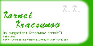 kornel kracsunov business card